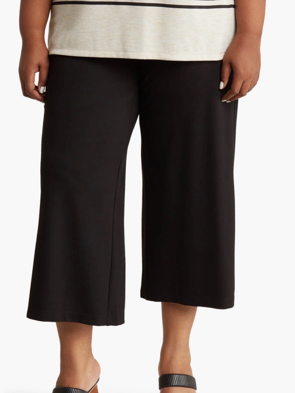 Max Studio Ponte Knit Crop Wide Leg Pants Plus Size